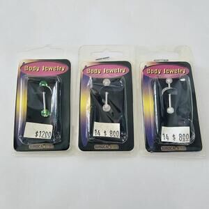 Vintage Body Jewelry Surgical Steel Piercing Bars with Decorative Ends